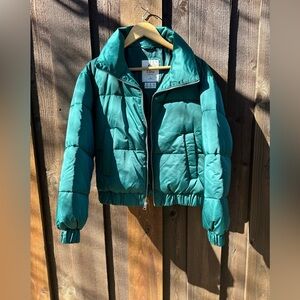 Brand New J. Crew Ultra Collection Short Puffer Jacket in Spruce Green, Size XS